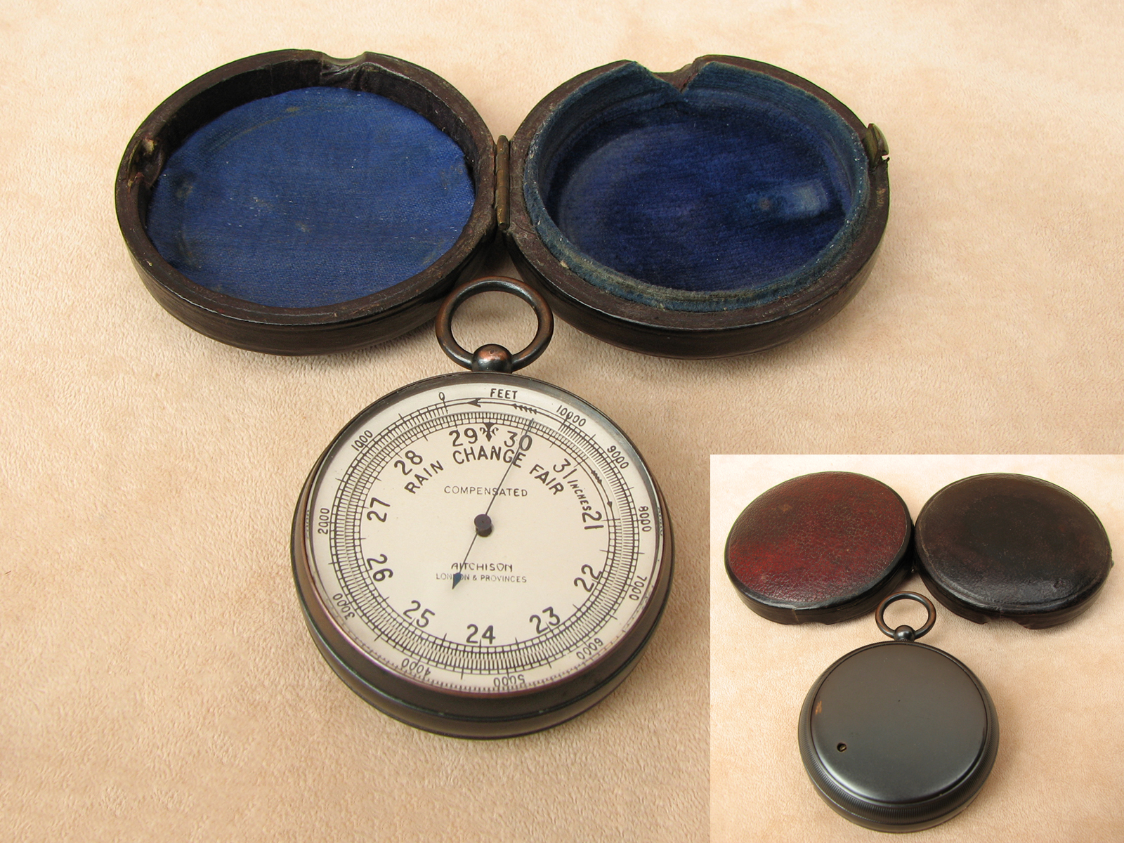 Antique pocket barometer signed Aitchison London & Provinces